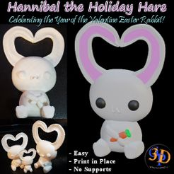 Rabbit-IMG.jpg Archivo STL gratuito La liebre de las fiestas, ¡el año del conejo de Pascua de San Valentín!・Idea de impresión 3D para descargar