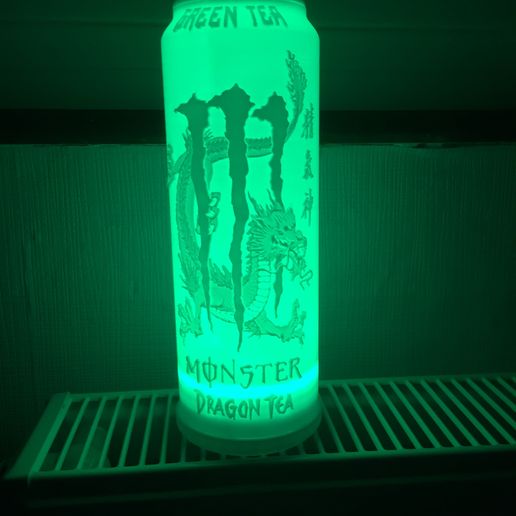 👹 monster energy dragon tea lithophanie lamp・ STL File for ・Cults
