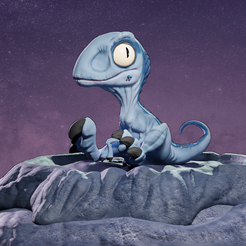 1.png Archivo 3D Miniatura del bebé azul de Jurassic World・Plan de impresora 3D para descargar, Khatri3D