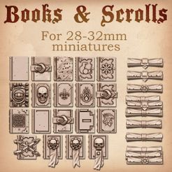 Books-and-Scrolls_Cover.jpg 3D file Books and Scrolls・3D printable design to download