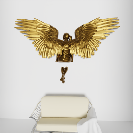 Angel Sitting Wall Decoration 3D model