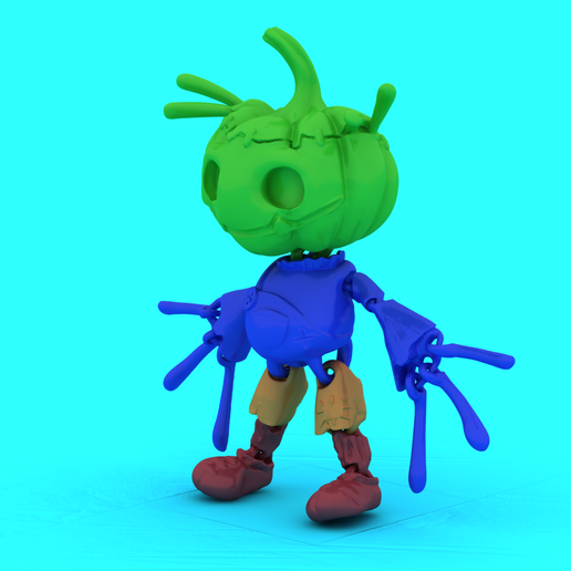 Cute Pumpkin Scarecrow 3D Model