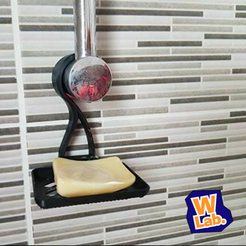 porte_savon_douche_Wlab_Tech.png Free STL file Soap holder with hook - Bac à savon avec crochet・3D printing design to download