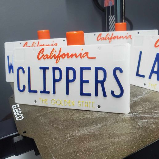 California Decorative License plate - Clippers 3D model