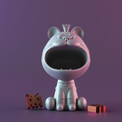render_4.png STL file Tiger Sculpture Desk Organizer Entryway Key Holder・Model to download and 3D print