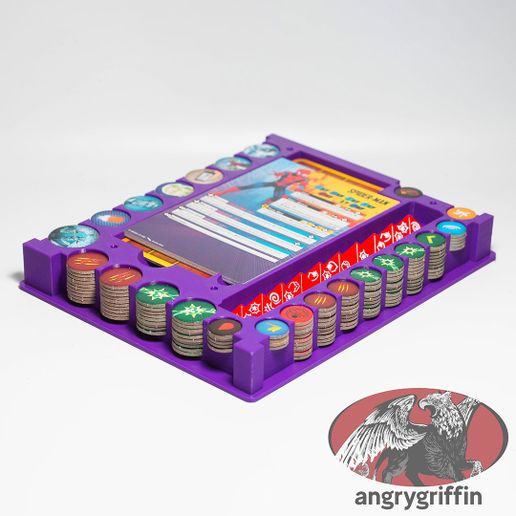 3D Printable Token, Dice and Card Storage Box STL to suit Marvel Crisis Protocol MCP etc. 3D model