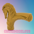 1.png Canne avec cheval,MODÈLE 3D STL FILE POUR ROUTER CNC LASER & IMPRIMANTE 3D