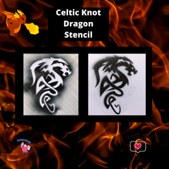 otto Cit] ry Dragon Stencil Fichier STL Pochoir Dragon à nœud celtique・Plan pour imprimante 3D à télécharger
