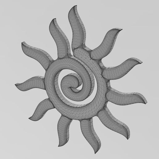 📜 Sunburst scroll swirl rays onlay relief molding 3D print model・ STL ...