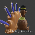 Turkey-pen-holder-0.png Turkey pen holder - Thanksgiving turkey chicken