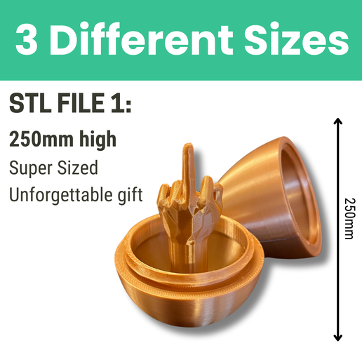 Middle-Finger-Up-Yours-Easter-Egg-Surprise-3-Different-Sizes-STL-Print-File-Super-Sized.png Middle Finger Up Yours Easter Egg STL File - 3 Sizes - Prank Gift