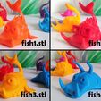 491cbe27353824f312fae66be17dd92d_preview_featured.jpg Free STL file Cute Fishes - Phone Stand / Card Holder・3D printer model to download, ferjerez3d