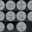 conjunto.png Aviation Coin Collection (9 military, 2 civilian + base model)