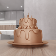 untitled4.png 3D Birthday Cake Decor Gift for Girlfriend with Stl File & 3D Printing, Birthday Cake Candle, Cake Decoration, Cake Candle, Wedding Cake