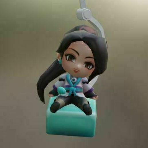Valorant Chibi Sage Keychain Gunbuddy Charm or Amulet. 3D model