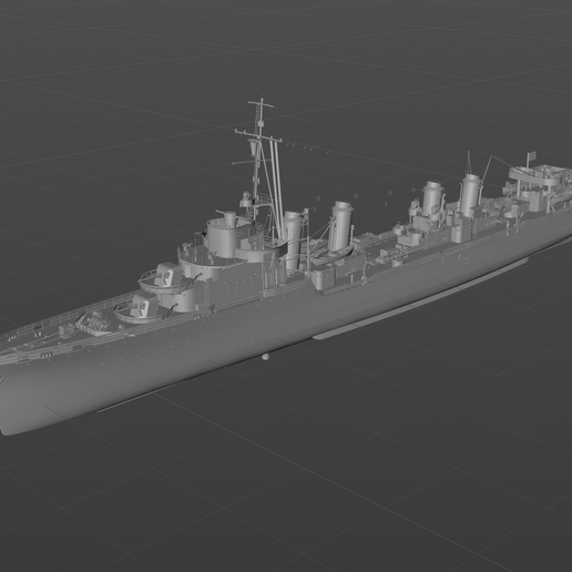 French destroyer "Vauquelin" 3D model material - 3D model önizlemesi