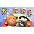 77.jpg tintin and snowy 3D model wall relief 3D printable stl file