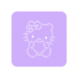 HellowKitty003-7cm10x10.stl Set Stencil + Cutter "Hellow Kitty #1".