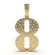 01.jpg Letter 8 Flush Setting Diamond Pendant