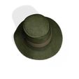 0_00002.jpg HAT 3D MODEL - Top Hat DENIM RIBBON CLOTHING DRESS British Fedora Hat with Belt Buckle Wool Jazz Hat for Autumn Winter Valentino Garavani - Rabbit skin calfskin ribbon antique