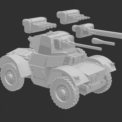 Daimler Mk I Armored Car for Dust Warfare 1947 3D model