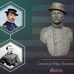 01.jpg STL file General Philip Sheridan bust sculpture 3D print model・3D printing template to download