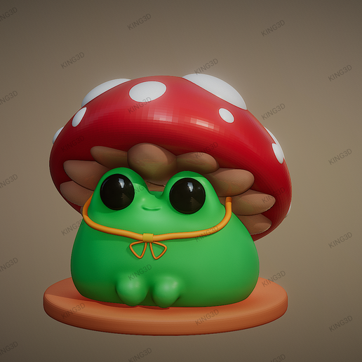🐸 Frog with mushroom hat・ STL File for ・Cults