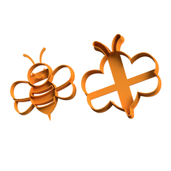 cortante-abeja-x2.png Download STL file bee cutting cookie cutter - bee cutting cookie cutter - bee cutter for cookies • 3D printer model, Argen3D
