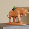 lioness-roar-walk-planter-3.png lioness roaring planter pot flower vase stl 3d print file