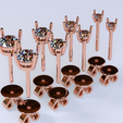 Gold_Rose.effectsResult.0002.png Stud Earrings STL & 3DM Set | Round Stone Jewelry Models