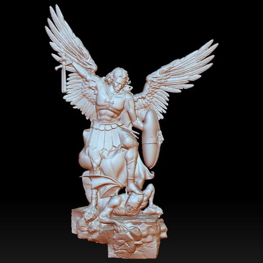 A11.jpg Archangel Michael Bas-Relief 1 3D print model