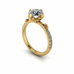 1.jpg STL file Solitaire Diamond Ring R035・3D printable model to download
