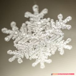 06.jpg STL file Real snowflake - Christmas Tree decoration - size: 65mm・3D print design to download