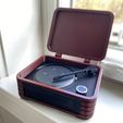 IMG_E3761.jpg Echo Dot 3rd Generation Holder Amazon Alexa Stand Echo Dot Case Cool Record Player Turntable Gift Wood Vintage Decor Theme Echo Dot Mount