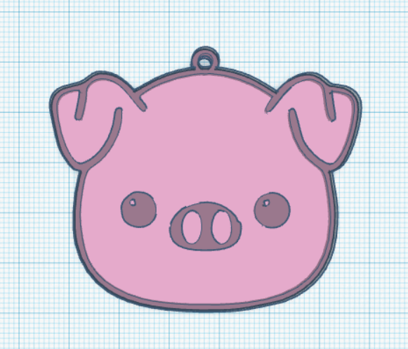 Download STL file Piggy keychain bicolour - Piggy keychain bicolour ...