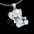 Small-Elephant-Pendant-jewelry-Gold-3D-print-model-09.png STL file Small Elephant Pendant jewelry Gold 3D print model・3D printable model to download