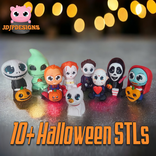Halloween x11 Characters Decorative Set Collection - 3D model önizlemesi