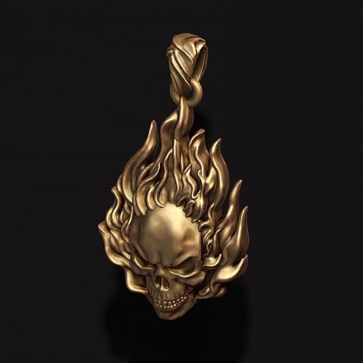Screenshot-2023-05-11-180509.jpg Brennender Totenkopf Anhänger 3D-Druck Modell