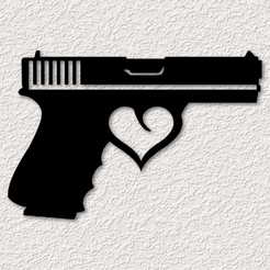 project_20230407_1757474-01.png Glock Heart gun wall art pistol with heart trigger wall decor