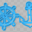 cortante timon y ancla.png cortante galletas ancla y timon, cookies cutter anchor and  rudder