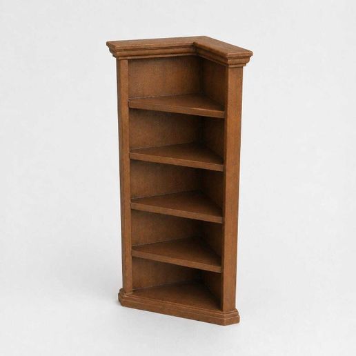 1:12 Miniature Tall Open Bookcase STL File, Printable Bookshelf Furniture 3D Model for Dollhouse Diorama