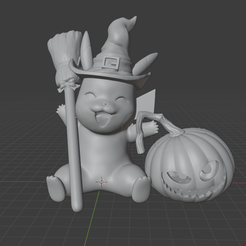 pikachu witch.PNG Free STL file Halloween Pikachu・3D printer design to download