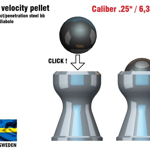 Hyper velocity pellet caliber 25 - 3D model önizlemesi