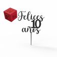 felices-10.jpg Happy 10th Birthday Cake Topper