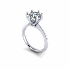 1.jpg Fichier STL Bague solitaire en diamant R18・Design pour imprimante 3D à télécharger