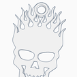 skull - keychain.png Skull On Fire - Keychain and Ear Saver