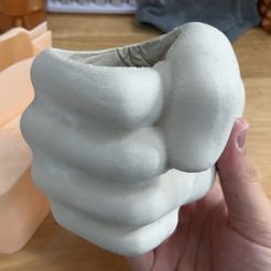 hand-Plant-pot-with-drainage-use-3D-print-mold-3.jpg STL file 3D print mold hand Plant pot with drainage・3D print model to download
