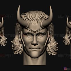 01.jpg Loki Head - Tom Hiddleston - Loki TV series 2021 - High Quality 3D print model