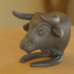 bull_head_stand_01.jpg Télécharger le fichier STL statue de tête de taureau sur pied [HIGH-POLY] • Objet imprimable en 3D, bs3