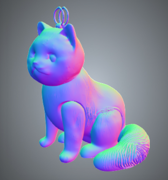 Cute Sitting Cat Keychain with Loop – 3D Printable STL Model